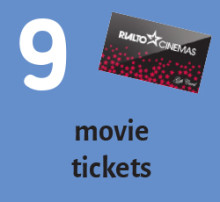 9 movie tickets