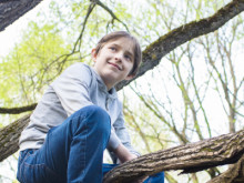 child climbing a tree