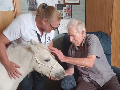 Resident with pony