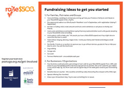 Fundraising ideas information sheet