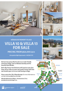 Wanaka Retirement Village - Villa for sale through ORA